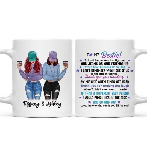 Modern Girls Front View To My Bestie Gift For Besties Sisters Siblings Personalized Mug Modern Girls Front View To My Bestie Gift For Besties Sisters Siblings Personalized Mug