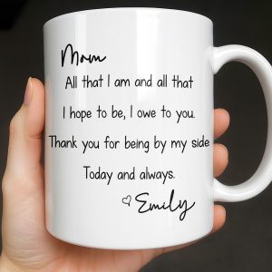 Mom, All That I Am And All That I Hope To Be - Personalized Custom Coffee Mug - MOM149_MG