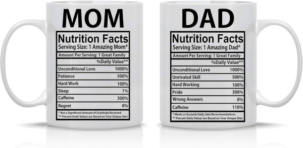 Mom And Dad Nutritional Facts Coffee Mug Set Funny Gift for Parents Anniversary Birthday Christmas Gift Mom And Dad Nutritional Facts Coffee Mug Set Funny Gift for Parents Anniversary Birthday Christmas Gift