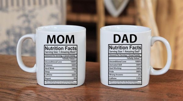 Mom And Dad Nutritional Facts Coffee Mug Set Funny Gift for Parents Anniversary Birthday Christmas Gift Mom And Dad Nutritional Facts Coffee Mug Set Funny Gift for Parents Anniversary Birthday Christmas Gift