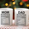 Mom And Dad Nutritional Facts Coffee Mug Set Funny Gift for Parents Anniversary Birthday Christmas Gift Mom And Dad Nutritional Facts Coffee Mug Set Funny Gift for Parents Anniversary Birthday Christmas Gift