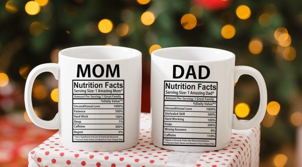 Mom And Dad Nutritional Facts Coffee Mug Set Funny Gift for Parents Anniversary Birthday Christmas Gift Mom And Dad Nutritional Facts Coffee Mug Set Funny Gift for Parents Anniversary Birthday Christmas Gift