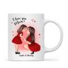 Mom And Kid Holding Hands Kissing Personalized Mug, Gift For Mom