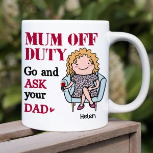 Mom Off Duty, Gift For Mom, Personalized Mug, Mom Sitting Mug, Mother's Day Gift