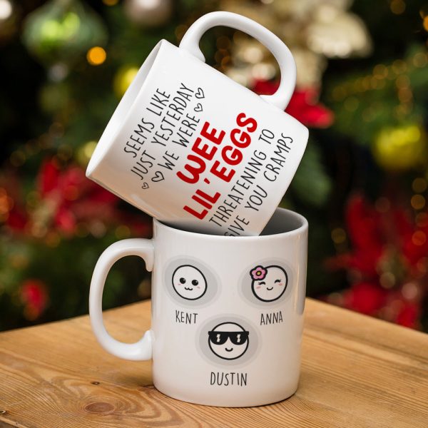 Mom Seems Like Just Yesterday We Were Wee Lil' Eggs, Personalized White Mug
