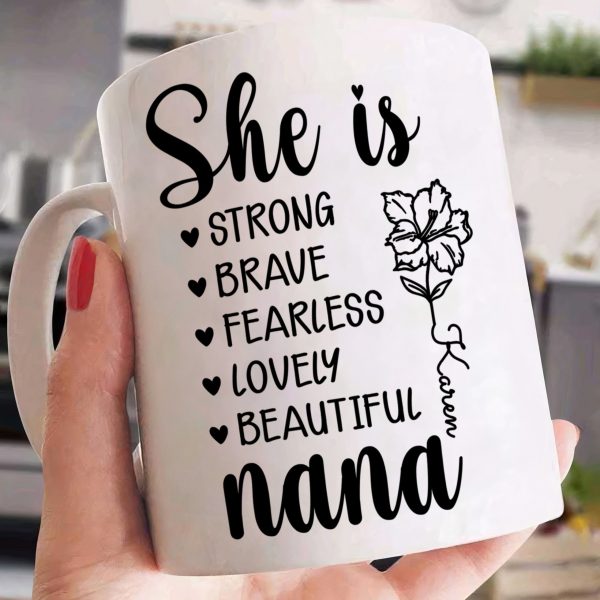Mom She Is Strong - Personalized Mug Mom She Is Strong - Personalized Mug