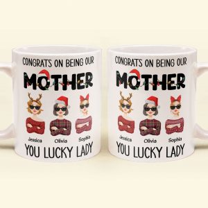 Mom, You Lucky Lady - Personalized Mug