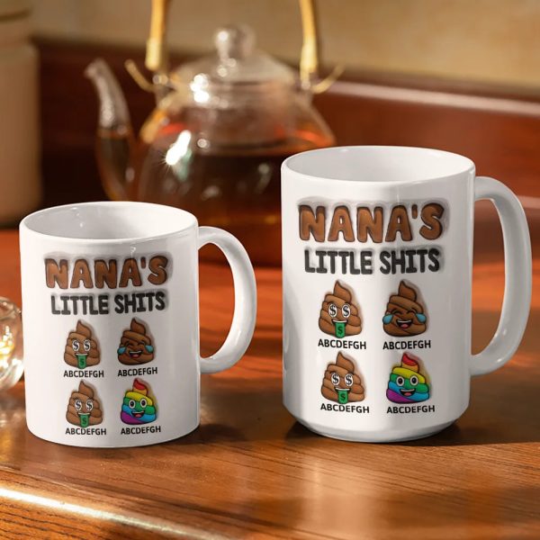Mommy's Little Shits - 3D Inflated Effect Printed Mug, Personalized White Edge-to-Edge Mug Mommy's Little Shits - 3D Inflated Effect Printed Mug, Personalized White Edge-to-Edge Mug