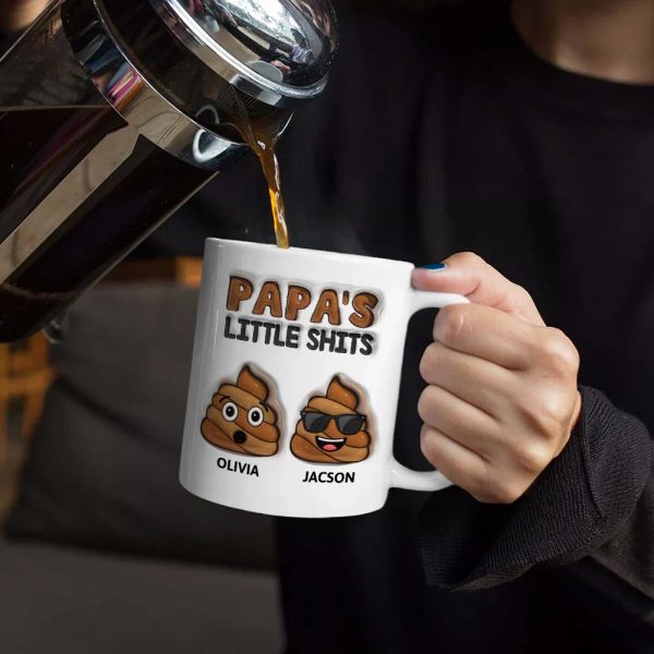 Mommy's Little Shits - 3D Inflated Effect Printed Mug, Personalized White Edge-to-Edge Mug Mommy's Little Shits - 3D Inflated Effect Printed Mug, Personalized White Edge-to-Edge Mug