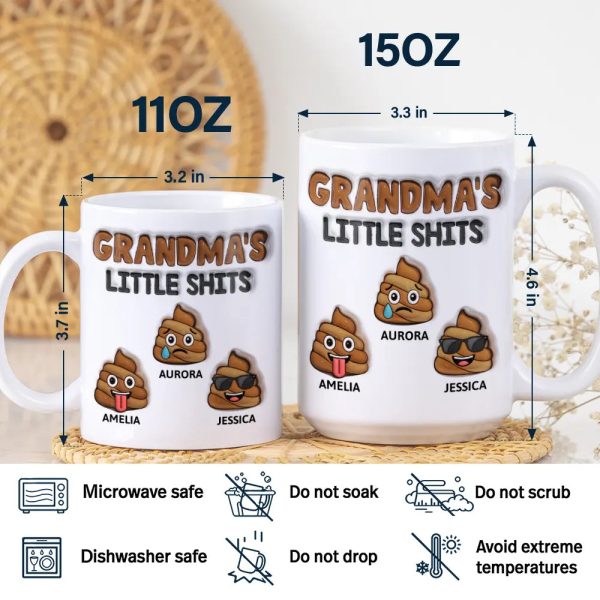 Mommy's Little Shits - 3D Inflated Effect Printed Mug, Personalized White Edge-to-Edge Mug Mommy's Little Shits - 3D Inflated Effect Printed Mug, Personalized White Edge-to-Edge Mug