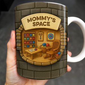 Mommy's Space, Yarn, Chair, Thread Rack, Sewing Table - Personalized Custom Coffee Mug - FAM334_MG