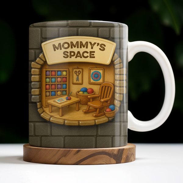 Mommy's Space, Yarn, Chair, Thread Rack, Sewing Table - Personalized Custom Coffee Mug - FAM334_MG Mommy's Space, Yarn, Chair, Thread Rack, Sewing Table - Personalized Custom Coffee Mug - FAM334_MG