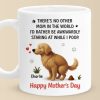 Mom's Love Knows No Stink - Dog Personalized Custom Black Mug - Mother's Day, Gift For Pet Owners, Pet Lovers