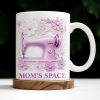 Mom's Space With Sewing Machine and Flowers - Personalized Custom Coffee Mug - FAM377_MG