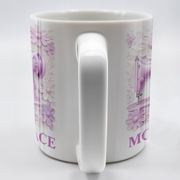 Mom's Space With Sewing Machine and Flowers - Personalized Custom Coffee Mug - FAM377_MG