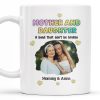 Mother And Daughter, A Bond That Can't Be Broken, Hearts and Photo - Personalized Custom Coffee Mug - FAM315_MG