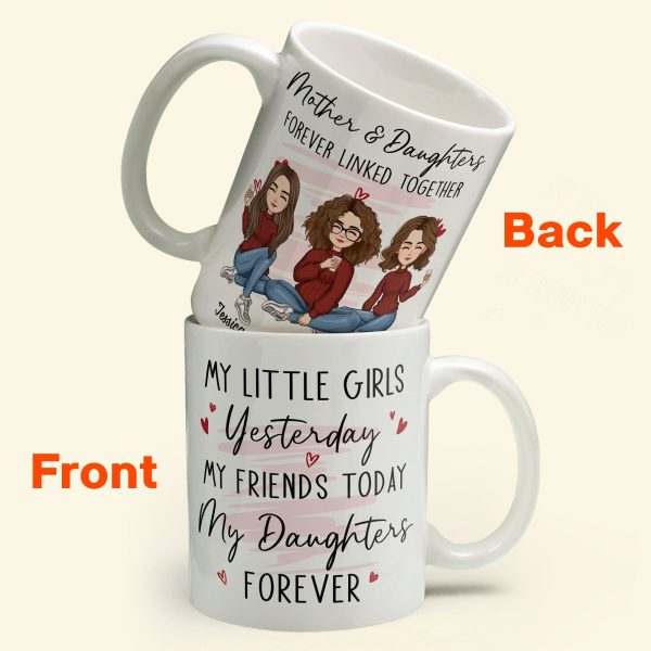 Mother And Daughter Forever Linked Together - Personalized Mug Mother And Daughter Forever Linked Together - Personalized Mug