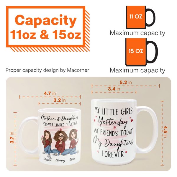 Mother And Daughter Forever Linked Together - Personalized Mug Mother And Daughter Forever Linked Together - Personalized Mug