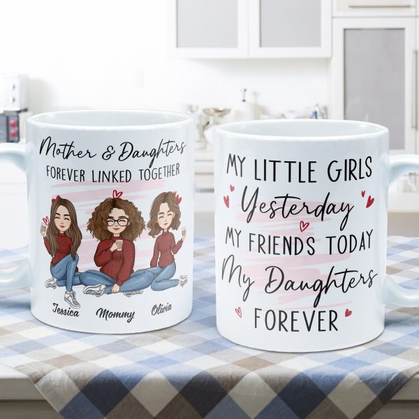 Mother And Daughter Forever Linked Together - Personalized Mug Mother And Daughter Forever Linked Together - Personalized Mug