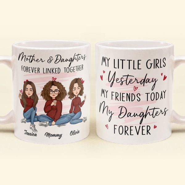Mother And Daughter Forever Linked Together - Personalized Mug Mother And Daughter Forever Linked Together - Personalized Mug