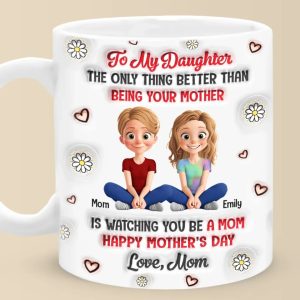 Motherhood, The Most Beautiful Journey - Family Personalized Custom 3D Inflated Effect Printed Mug - Mother's Day, Gift For Mom, Grandma