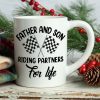 Motocross Father And Son Riding Partners For Life Personalized White Mug, Gift For Dirt Bike Family
