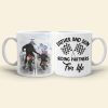 Motocross Father And Son Riding Partners For Life Personalized White Mug, Gift For Dirt Bike Family