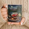 Mountain Camping Adventure Under The Stars With Van And Tent - Personalized Custom Coffee Mug - CAMP013_MG