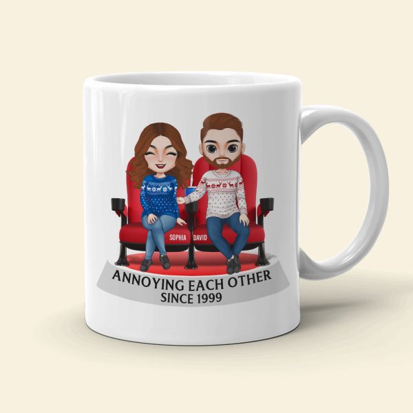 Movie Couple Annoying Each Other Since [Custom Year], Personalized Couple White Mug