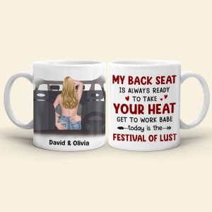 My Back Seat Is Always Ready To Take Your Heat Personalized Couple Mug, Gift For Couple