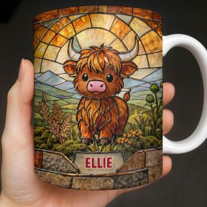 My Cow Stained Glass Landscape - Personalized Custom Coffee Mug - KID530_MG