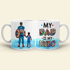 My Dad Is My Hero Personalized White Mug - Gift For Dad