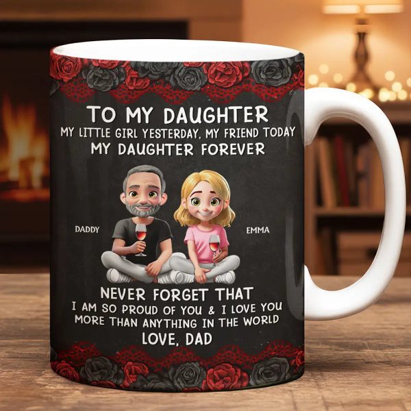 My Daughter Son Forever - Personalized White Edge-to-Edge Mug My Daughter Son Forever - Personalized White Edge-to-Edge Mug