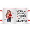My Favorite People Call Me Grandma Cartoon Grandma Grandkids Hugging Personalized Mug