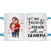 My Favorite People Call Me Grandma Cartoon Grandma Grandkids Hugging Personalized Mug