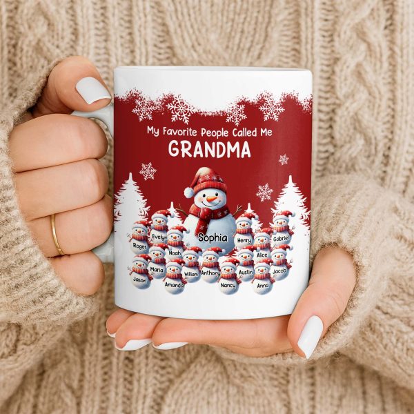 My Favorite People Called Me Grandma Christmas Mug - Personalized Custom Coffee Mug - GRM096_MG