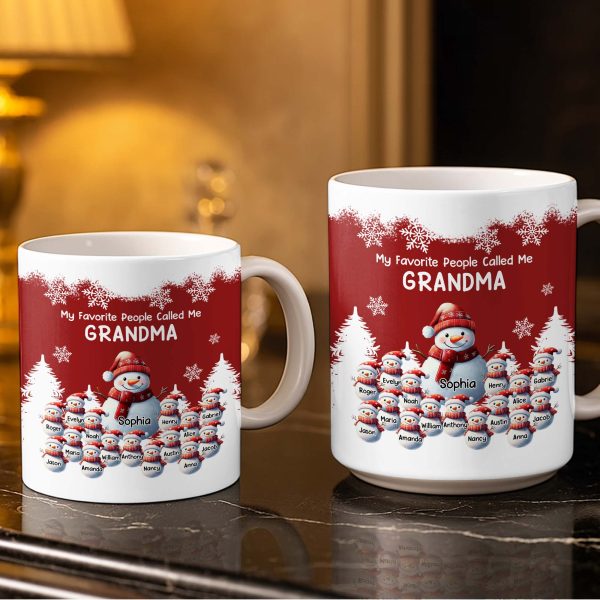 My Favorite People Called Me Grandma Christmas Mug - Personalized Custom Coffee Mug - GRM096_MG