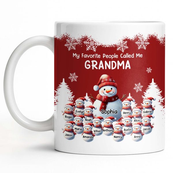 My Favorite People Called Me Grandma Christmas Mug - Personalized Custom Coffee Mug - GRM096_MG