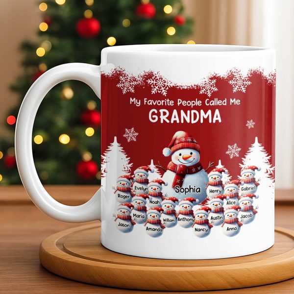 My Favorite People Called Me Grandma Christmas Mug - Personalized Custom Coffee Mug - GRM096_MG
