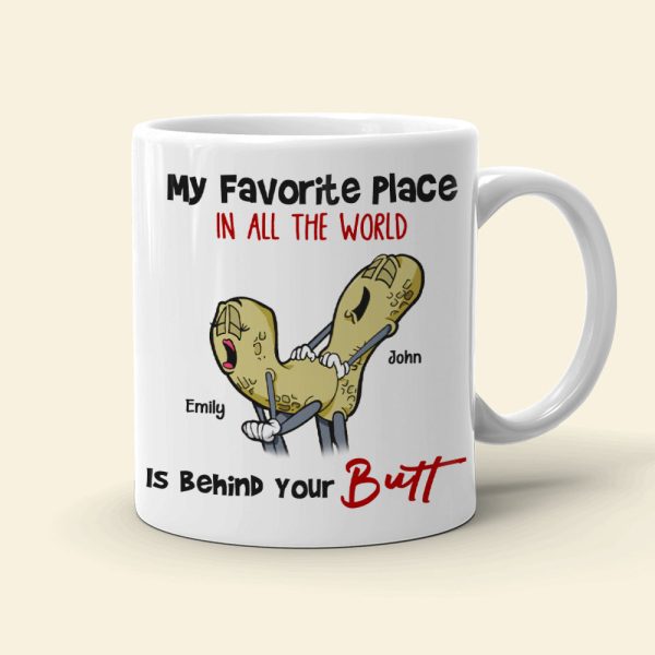 My Favorite Place In A The World, Gift For Couple, Personalized Mug, Naughty Nut Couple Mug, Couple Gift