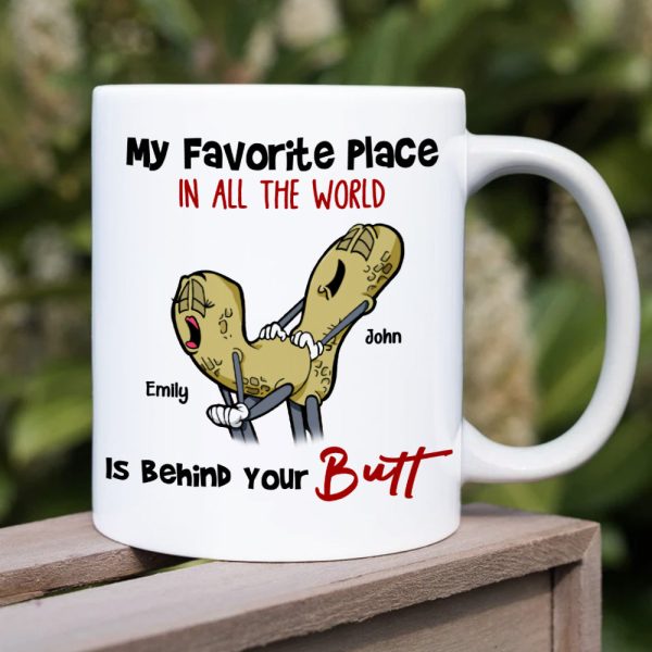 My Favorite Place In A The World, Gift For Couple, Personalized Mug, Naughty Nut Couple Mug, Couple Gift