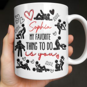 My Favorite Thing To Do Is You Hearts - Personalized Custom Coffee Mug - CPL1376_MG