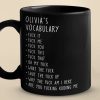 My Favorite Vocabulary - Coworker Personalized Custom Black Mug - Christmas Gift For Coworkers, Work Friends, Colleagues