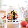 My heart on fire but you get me wet , Personalized White Mug for Fire Fighter Couples