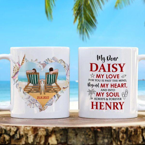 My Soulmate Always & Forever, Personalized White Mug, Beach Couple, Gift For Couple My Soulmate Always & Forever, Personalized White Mug, Beach Couple, Gift For Couple