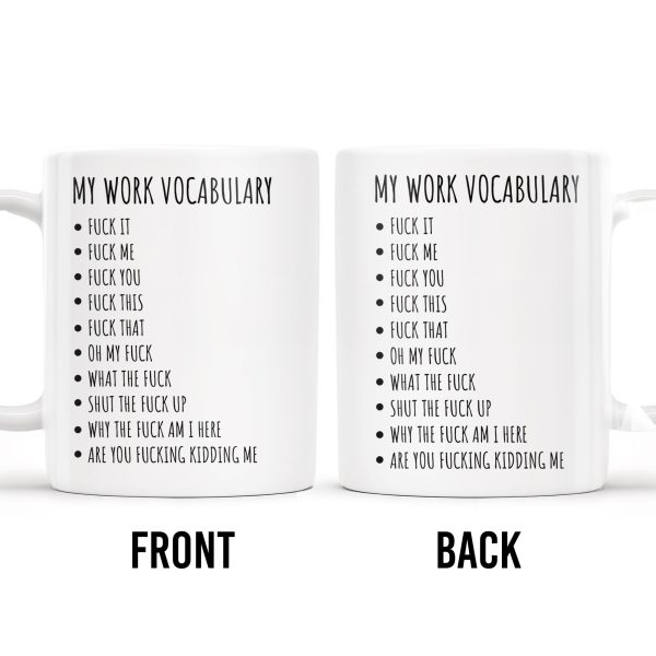 My Work Vocabulary Playfully Censored Coffee Mug - Personalized Custom Coffee Mug - COL029_MG My Work Vocabulary Playfully Censored Coffee Mug - Personalized Custom Coffee Mug - COL029_MG