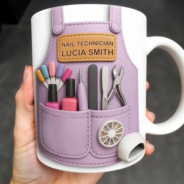 Nail Technician Essentials, Nail Polish And Tools - Personalized Custom Coffee Mug - FAM339_MG Nail Technician Essentials, Nail Polish And Tools - Personalized Custom Coffee Mug - FAM339_MG