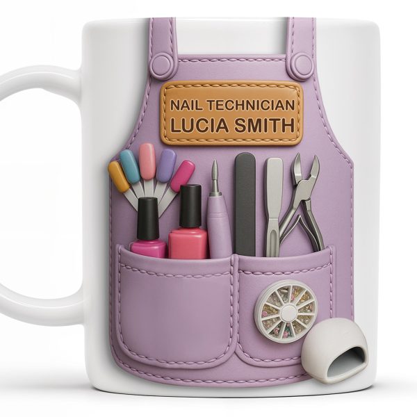Nail Technician Essentials, Nail Polish And Tools - Personalized Custom Coffee Mug - FAM339_MG Nail Technician Essentials, Nail Polish And Tools - Personalized Custom Coffee Mug - FAM339_MG