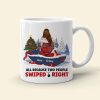 Naughty Couple, All Because Two People Swiped Right, Personalized Mug, Christmas Gifts