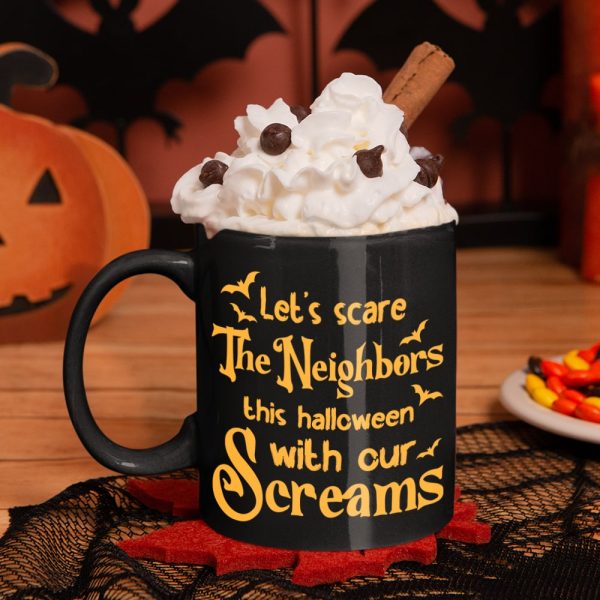 Naughty Couple, Let's Scare The Neighbors, Personalized Coffee Mug, Halloween Gifts For Couple